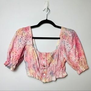 Urban Outfitters Brooke Eyelet Pastel Blouse